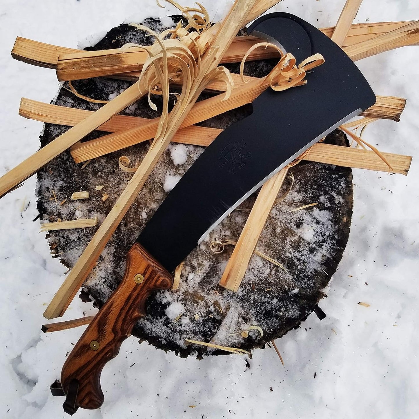 Woodmans Pal - Multi-Use Axe Machete with Sheath - Survival Machete Ideal for Camping, Fishing, Hunting, Bushcraft - Perfect Brush Axe for Surveying… (Wood Handle)