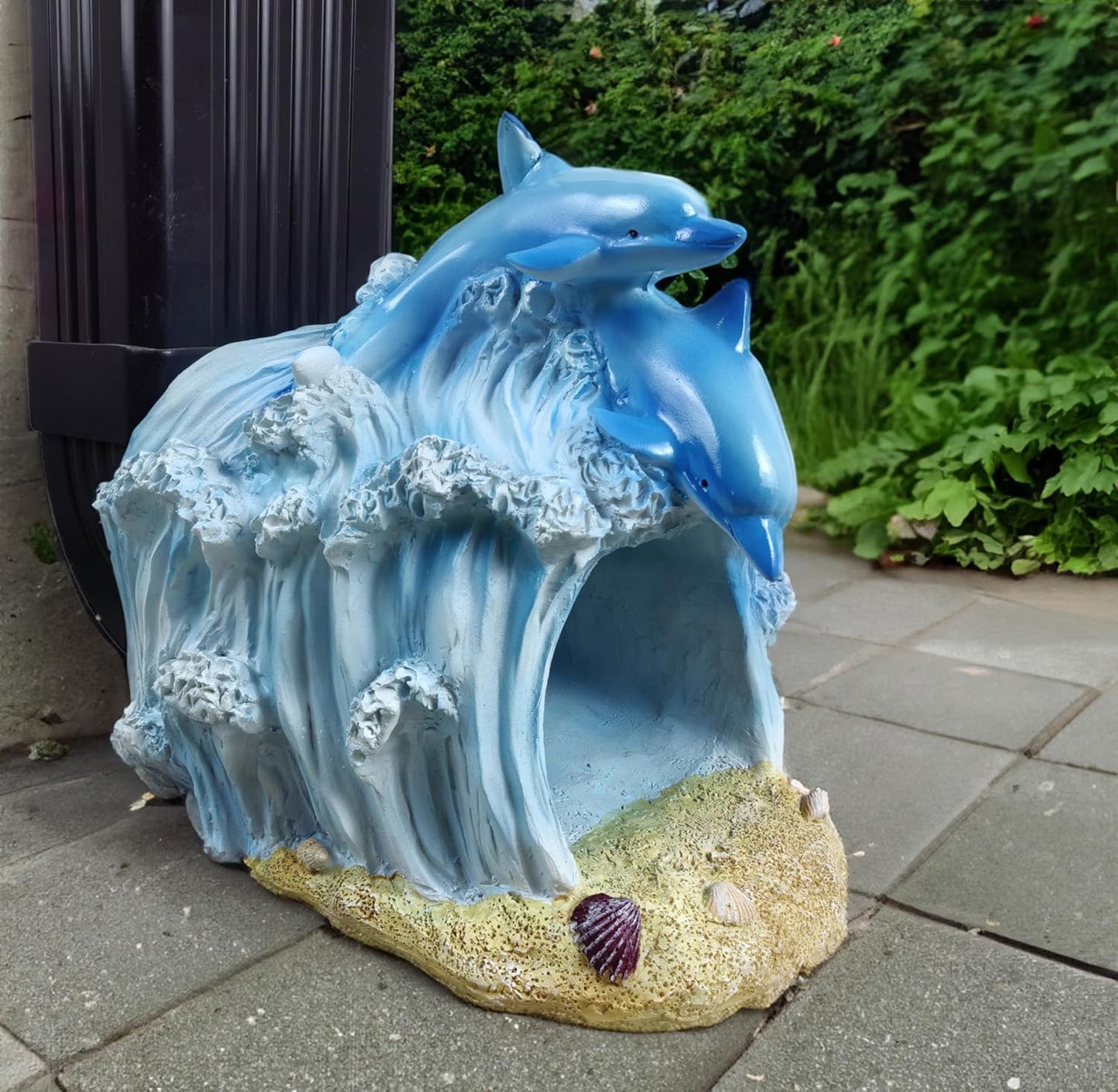 coolboy Gutter Downspout Extension Dolphin Statues Garden Decoration,Resin Statue Outdoor Decor,Animal Downspout Diverter,Gutter Extension Decorative,3"×4" Downspout Extender Diverter Splash Block