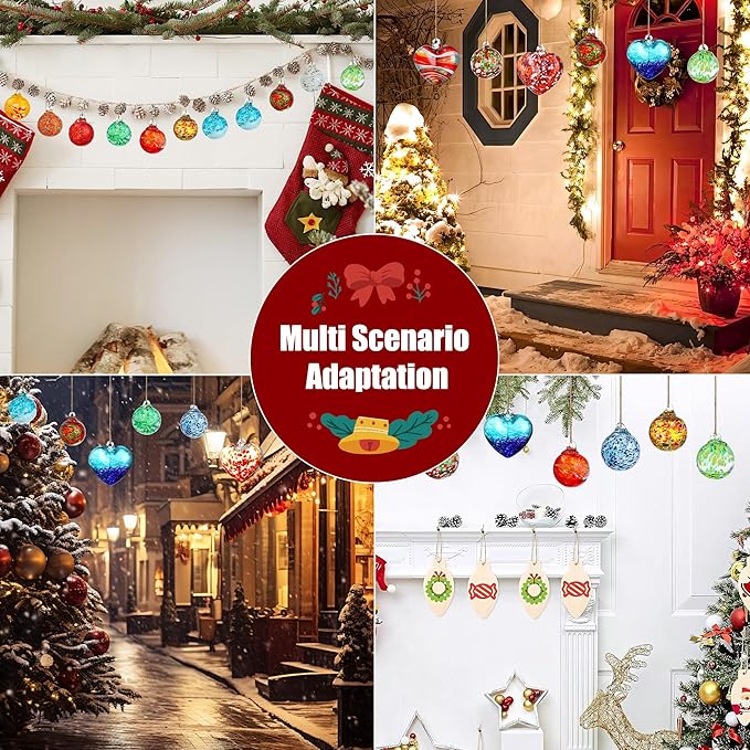 Hand Blown Glass Gazing Balls for Garden Red Heart Hanging Friendship Balls for Gift Heart Shape Ornaments for Decoration (Red - C)