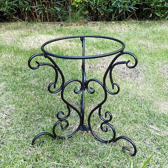 9" Metal Gazing Ball Stand, Scroll Gazing Globe Stand for 10 or 12 Inches Garden Gazing Globes, Indoor/Outdoor Gazing Ball Display Holder, Black