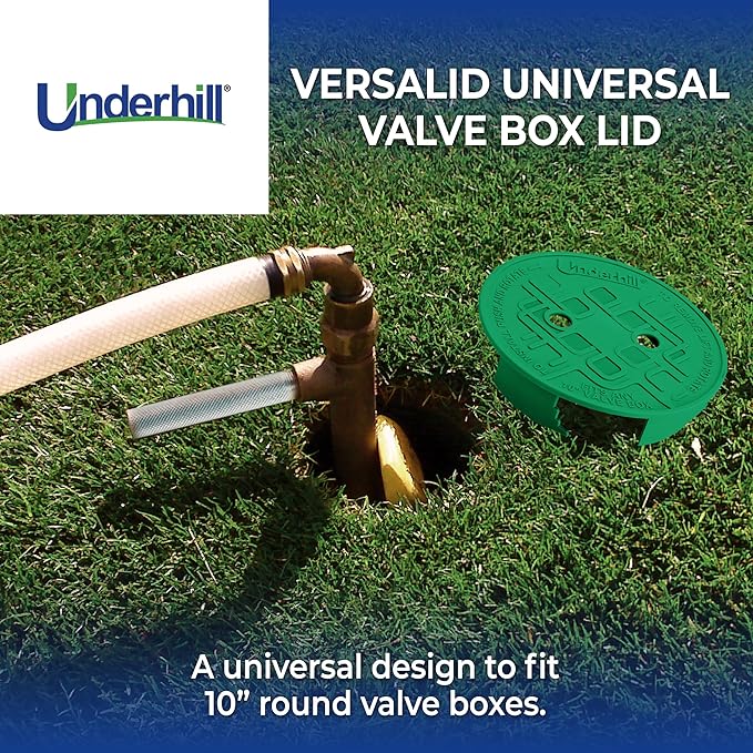 Underhill Sprinkler Valve Round Box Lid, VersaLid 10 Inch Universal Cover for Automatic Irrigation System, Green, VL-10