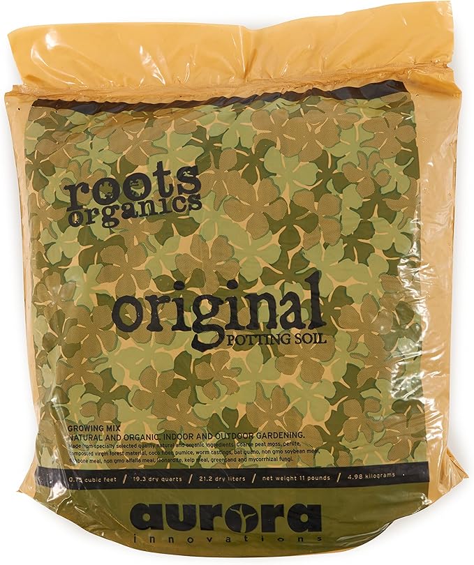 Roots Organics Original Potting Soil, Organic Growing Media with Mycorrhizae.75 Cubic Foot Plant-in-Bag