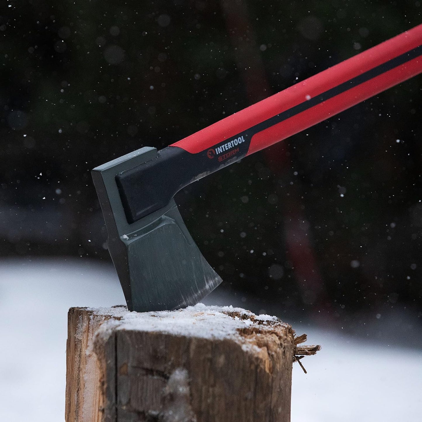 INTERTOOL Wood Splitting Axe for Firewood Logs 28” - Maul Ax Splits Medium to Large Rounds with Composite Shock Absorbing Non-Slip Handle - Carry Sheath - HT08-0298