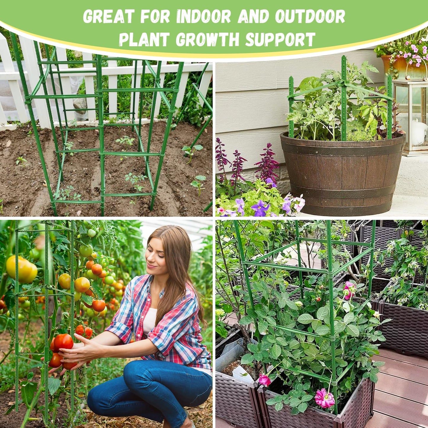 Legigo 6-Pack Tomato Cage for Garden Plant Support- Up to 48inch Garden Stakes Tomato Cage, Tomato