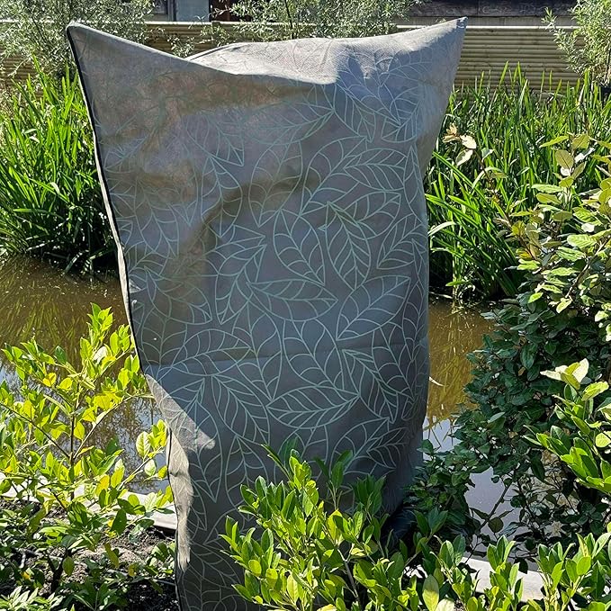 Plant Covers Freeze Protection 59"x91" in 4 Pack | Brown Winter Frost Blankets for Outdoor Plants | Reusable Garden Cover Bags with Zipper Drawstring | Cold Weather Shrub Protection Cloth