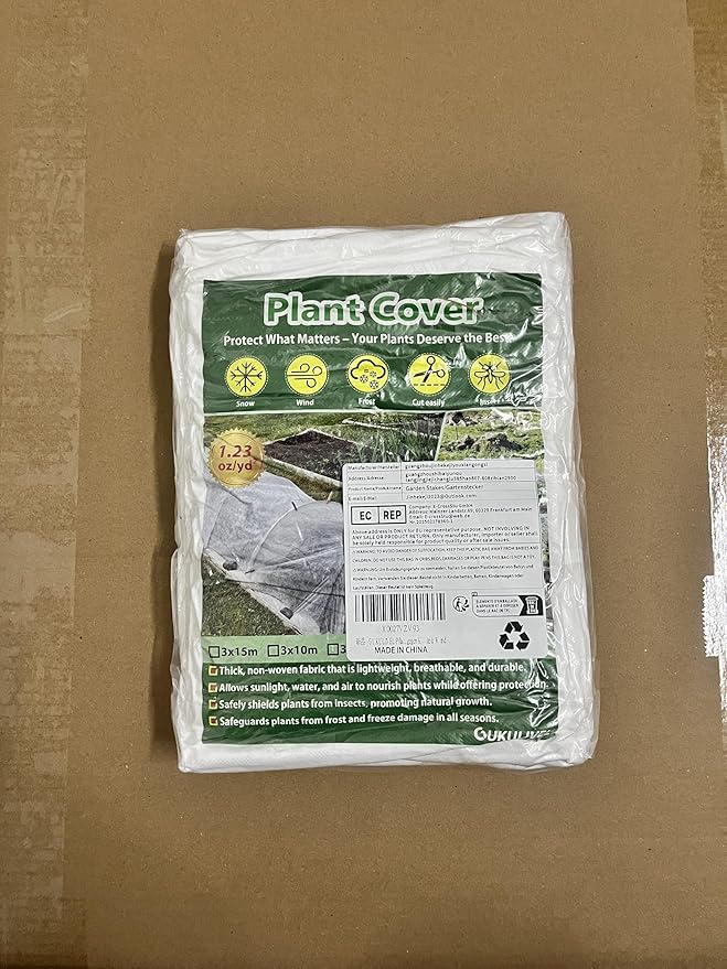 Plant Covers Freeze Protection, 10x33ft Green Frost Blanket for Winter, 1.23 oz/yd² Fabric, Premium Frost Protection Cover, Breathable Garden Row Covers for Outdoor Plants