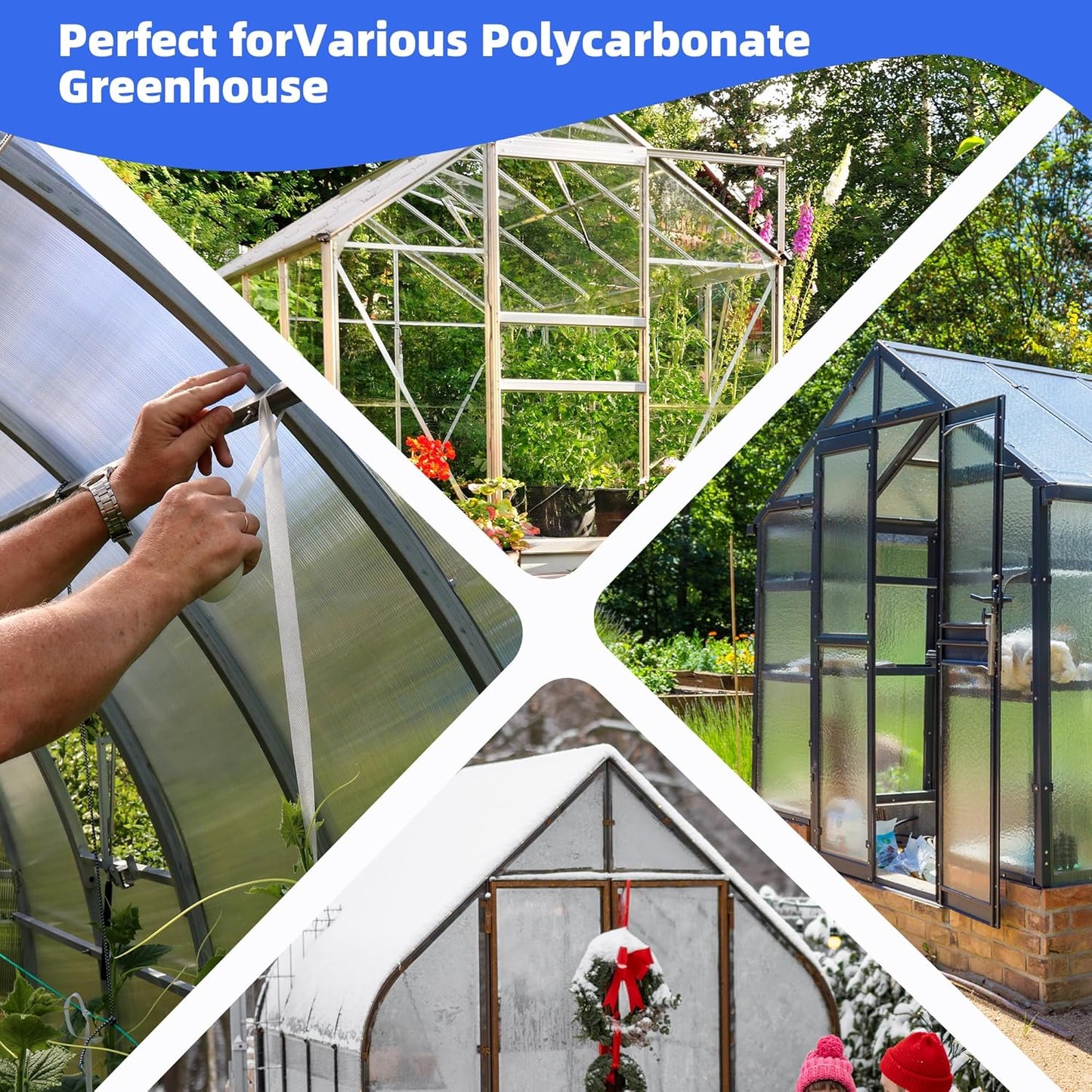 Pack 5 Polycarbonate Greenhouse Panels,Twin-Wall Polycarbonate Sheet 4' x 2' x 0.1'',Clear Polycarbonate Sheets for Greenhouse, Patio, and Roof Panels
