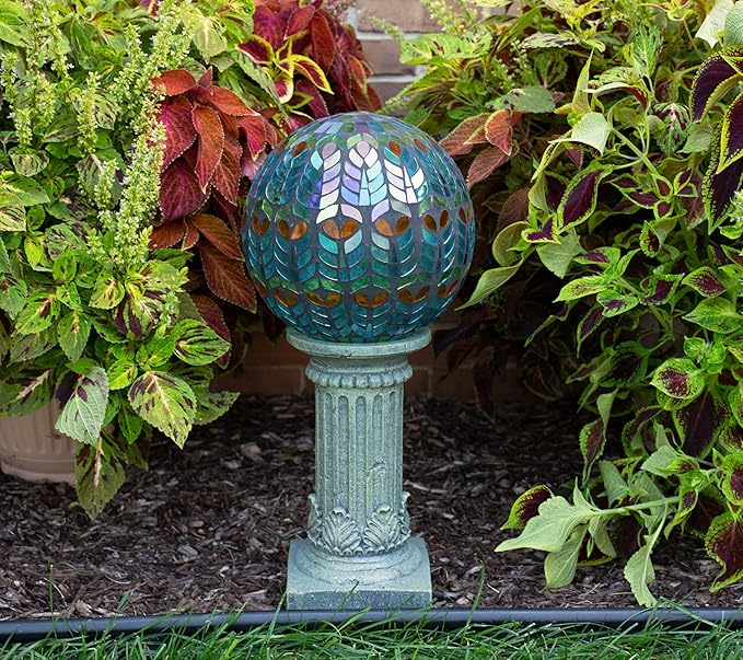 Echo Valley 8269 Mediterrano Mosaic Gazing Globe Outdoor Décor for Lawns and Gardens, Multicolor, 10 inches