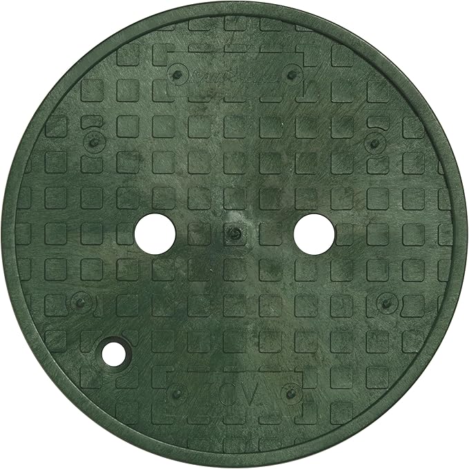 Rain Bird CPVB10RND Professional Series 10" Round Sprinkler Valve Box, Black with Green Lid, 10.5" High