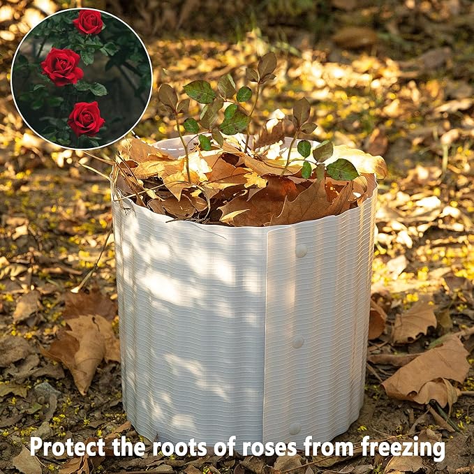 DECOHS 8 PCS Winter Rose Collar-Warm Rose Cones for Plant-Connectable Winter Rose Plant Protective Cover for Protecting Plants from Wind Blows Animals Eating