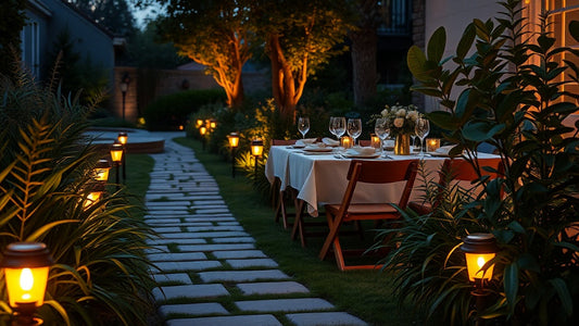 Creating a Warm Outdoor Dinner Setting with Solar Path Lights