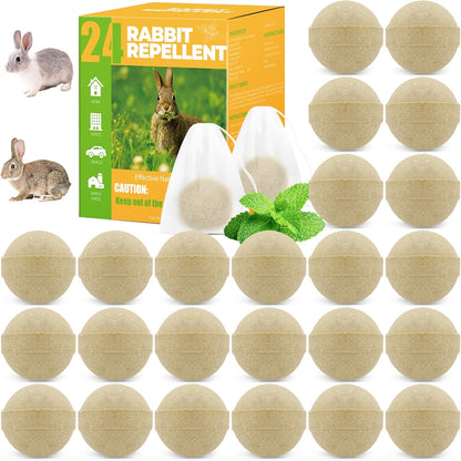 24PCS Natural Rabbit Repellent Balls for Garden & Yard