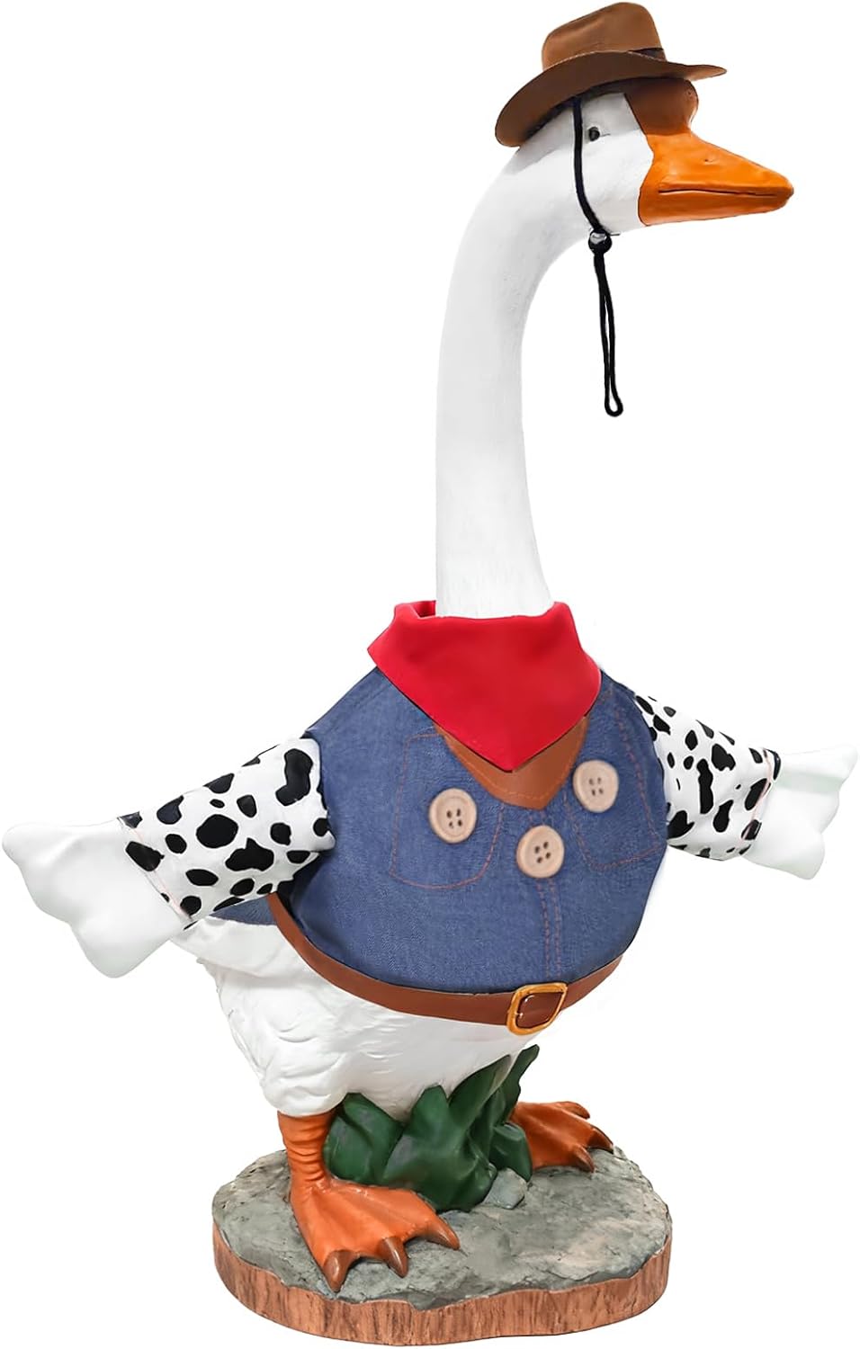 Cowboy Goose Outfit for 23" Lawn Goose Statue – Denim Costume Set for Porch, Garden & Seasonal Decor