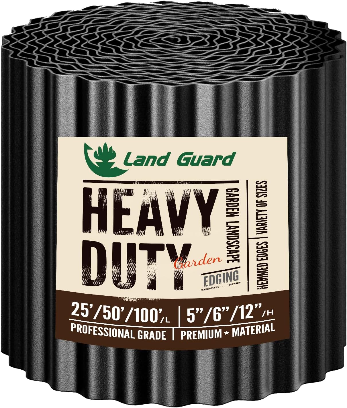 Metal Landscape Edging 6" x 50' Flexible Garden Border, Black