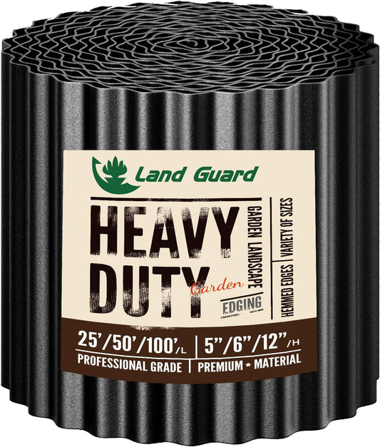Metal Landscape Edging 6" x 50' Flexible Garden Border, Black