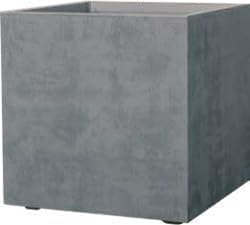 Deroma Millennium 19” Cube Planter | Lightweight & Durable Plastic | Indoor or Outdoor Pots for Plants | Includes Water Reserve & Drainage Plug | Trendy Planter for Plants, Flowers, Garden | Ash Grey