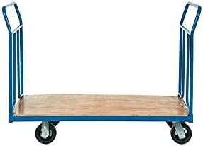 Global Industrial Wood Deck Platform Truck w/Removable Handles, 2400 Lb. Capacity, 6" Mold-On Rubber Wheels