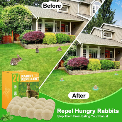24PCS Natural Rabbit Repellent Balls for Garden & Yard