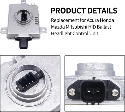 D2S D2R Xenon HID Ballast Control Module 35W OEM Replacement Headlight Unit Compatible with Acura Honda Mazda Mitsubishi W3T19371 W3T13072 33119-TA0-003