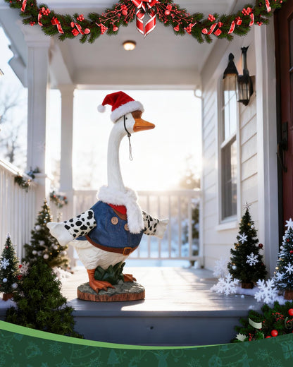 Cowboy Goose Outfit for 23" Lawn Goose Statue – Denim Costume Set for Porch, Garden & Seasonal Decor