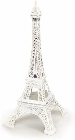 allgala 7" Eiffel Tower Statue Decor Alloy Metal, White