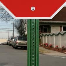 U-Channel Sign Post/Delineator Post, 6-Foot Green Painted, 1.12 lb/ft Steel, Pre-Drilled Holes (2 Pack)