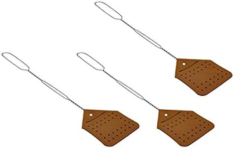 Leather Fly Swatter Set (3 Pack) – 17” Amish-Made Fly Swat w/Real Leather Paddle – Fly Swatters