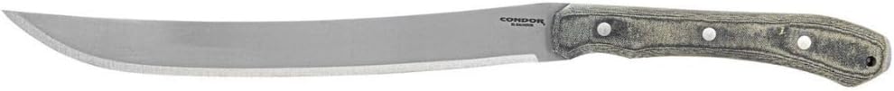 Condor K-Night Machete with 1075 High Carbon Steel Blade, Convex Grind, and Micarta Handle (Blasted Satin)