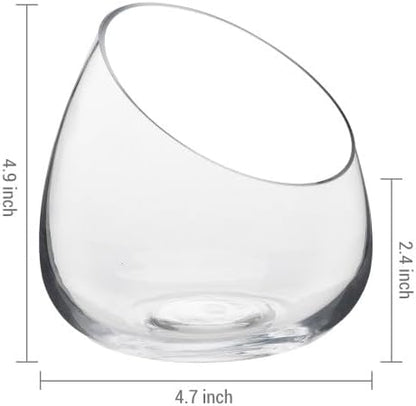 MyGift 5 Inch Premium Clear Glass Air Plant Terrarium, Tealight Candle Holder, Succulent Cactus Plant Vase, Set of 4