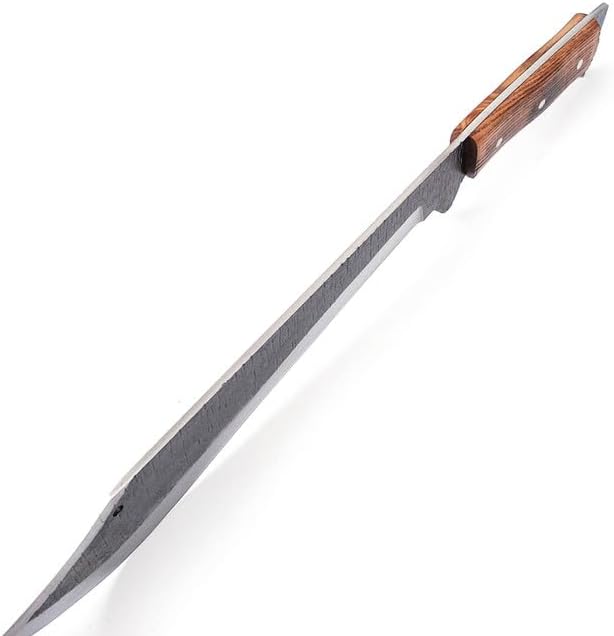 Armory Replicas™ Into The Wild High Carbon Steel Full Tang Outdoor Camping Machete – 14-inch Blade with Textured Finish, Sheesham Wood Handle & Genuine Leather Sheath