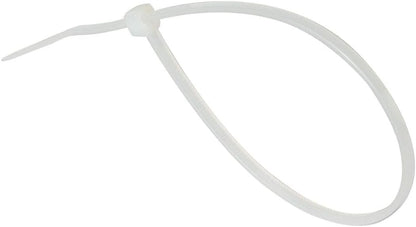 GTSE 8 Inch White/Clear Zip Ties, 100 Pack, 50lb Strength, UV Resistant Strong Nylon Cable Ties, Self-Locking 8" Tie Wraps