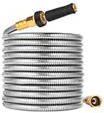 Metal Garden Hose 125 FT - 304 Stainless Steel Water Hose 125 FT - Expandable Short Flexible Garden Hose,no Kink Explosion, no Bite
