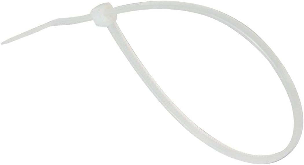 GTSE 6 Inch White/Clear Zip Ties, 100 Pack, 40lb Strength, UV Resistant Strong Nylon Cable Ties, Self-Locking 6" Tie Wraps