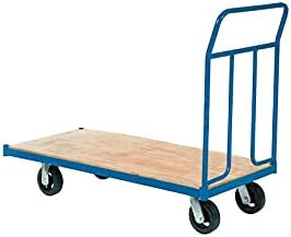 Global Industrial Wood Deck Platform Truck w/Removable Handles, 2400 Lb. Capacity, 6" Mold-On Rubber Wheels