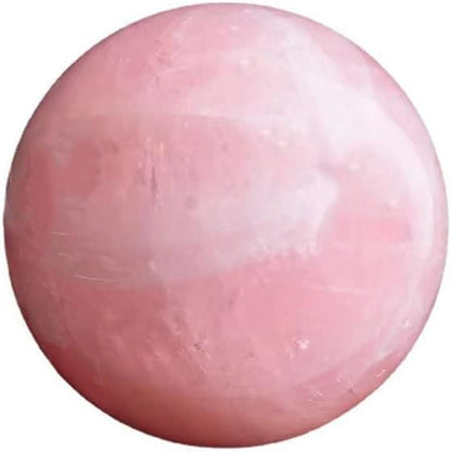 StoneStory Rose Quartz Crystal Sphere Ball with Wood Stand Large Healing Crystals Sphere Sculpture Home Office Decoration Fengshui Meditation Healing 90mm 3.54 inches (Rose Quartz, 3.54 inches )
