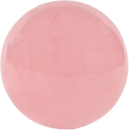 StoneStory Rose Quartz Crystal Sphere Ball with Wood Stand Large Healing Crystals Sphere Sculpture Home Office Decoration Fengshui Meditation Healing 90mm 3.54 inches (Rose Quartz, 3.54 inches )