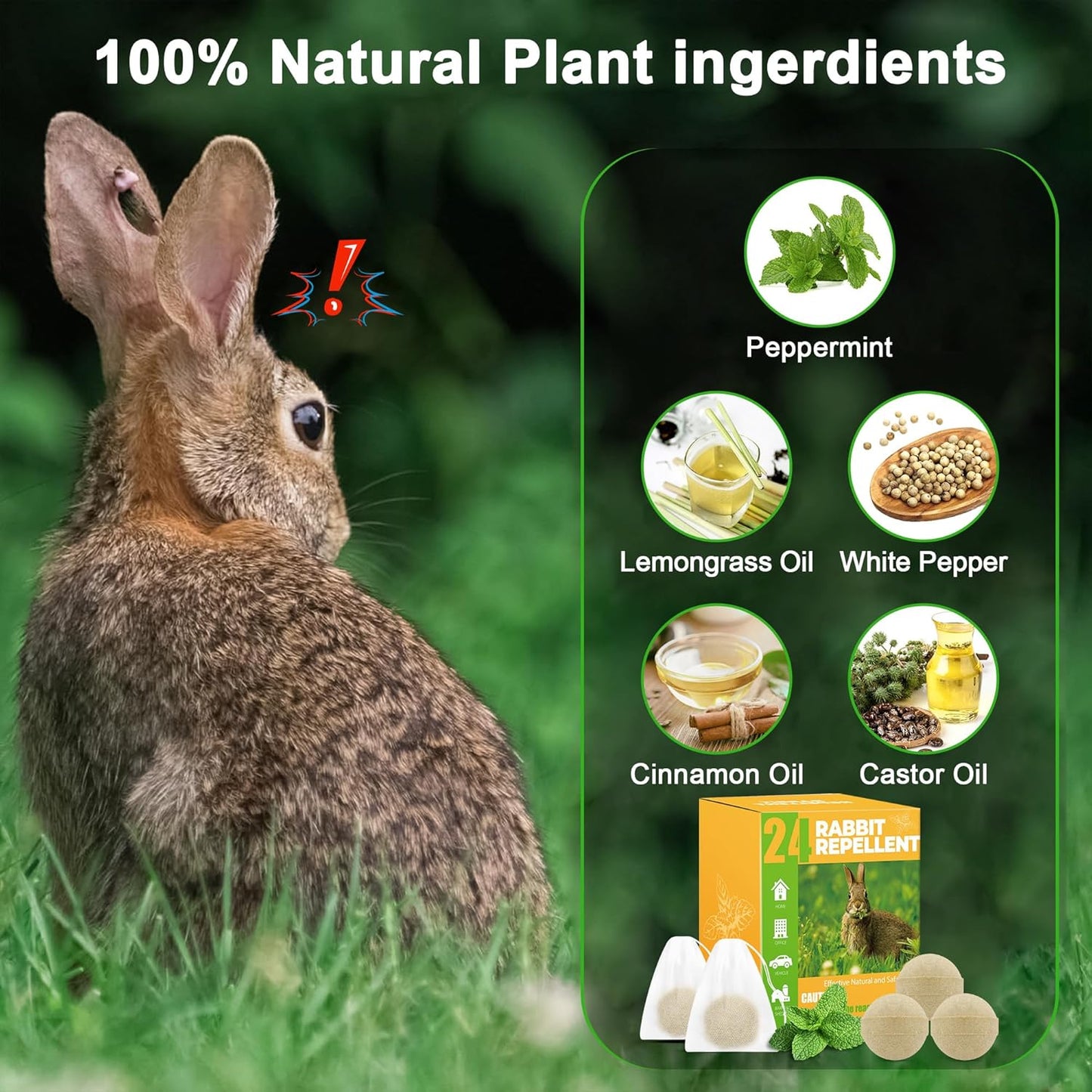 24PCS Natural Rabbit Repellent Balls for Garden & Yard