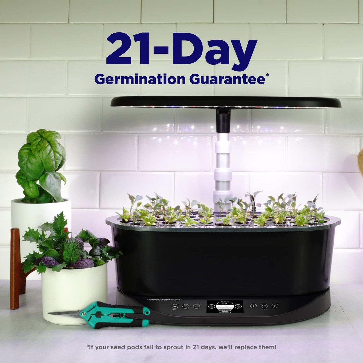 Indoor Hydroponic Garden with LED Grow Light, 9 Pod Smart Herb Garden System with Auto Timer, 30W Full Spectrum Light, Countertop Indoor Plant Growing Kit with Vacation Mode
