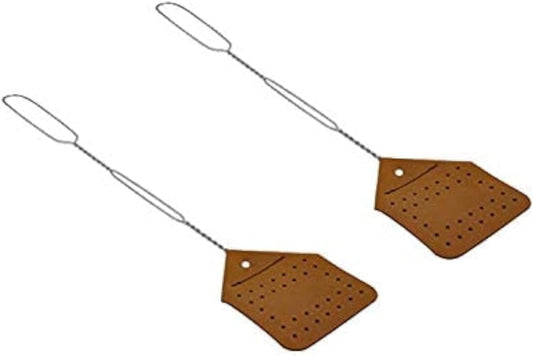Leather Fly Swatter Set (2 Pack) – 17” Amish-Made Fly Swat w/Real Leather Paddle – Fly Swatters