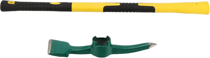 24 Inch Pick Mattock Hoe, Forged Weeding Mattock Pick Axe with Fiberglass Handle, Heavy Duty Garden Mattock Tool Adze Hoe for Gardening, Camping, Prospecting