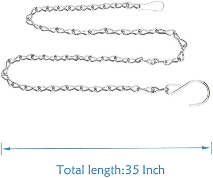 YINGFENG 4 Pack 35 Inch Silver Hanging Chain for Hanging Bird Feeders, Bird Houses, Hanging Planters, Baskets, Birdbaths, Lanterns, Wind Chimes, Billboards, Signs and Ornaments, etc