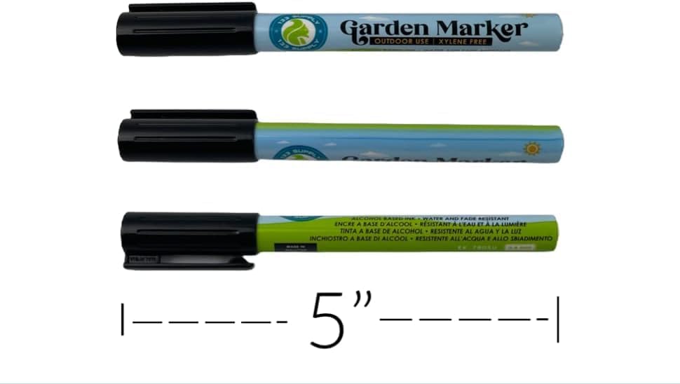 6 Pack Garden Marker Pen Permanent Markers Black (UV Fade Resistant Marker Pens for Plant Markers Garden Markers Waterproof Pen Black Markers Outdoor Marker for Garden Plant Label 0.8mm)
