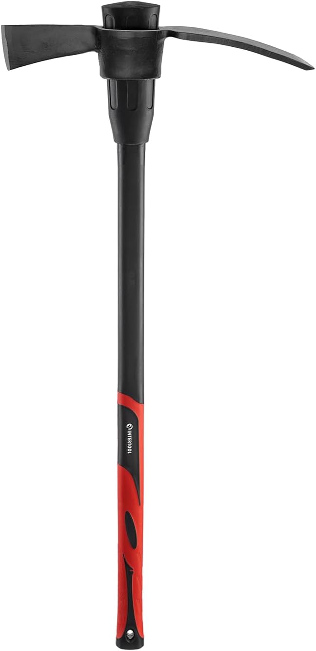 INTERTOOL Cutter Mattock, Digging Tool, Gardening Cutter & Adze, Loosen Soil, 36" Non-Slip Fiberglass Handle HT08-0307