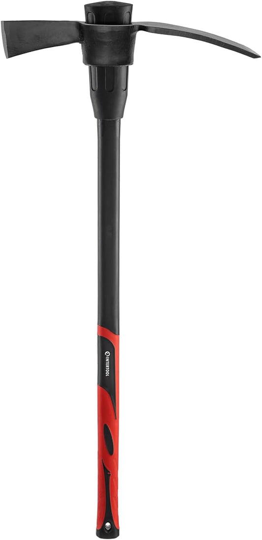 INTERTOOL Cutter Mattock, Digging Tool, Gardening Cutter & Adze, Loosen Soil, 36" Non-Slip Fiberglass Handle HT08-0307