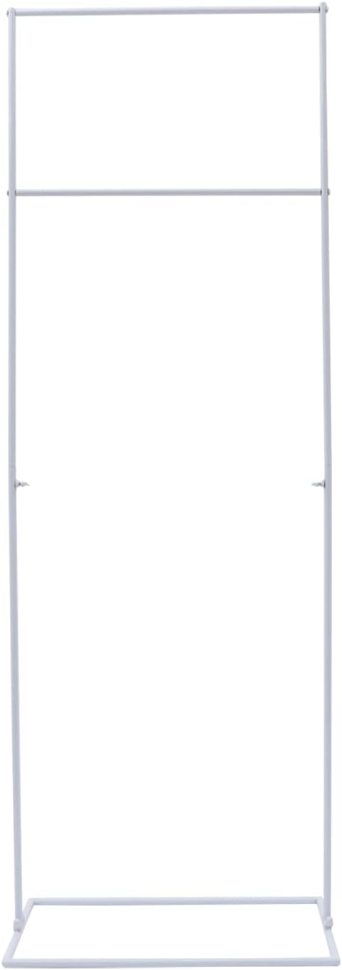 DYNAMI White Square Wedding Backdrop Stand, Steel Rectangular Balloon Arch Stand w/Base,for Wedding Birthday Party Ceremonies Graduation Valentine's Day Decor,20.9" W*61" H (H-Shape)