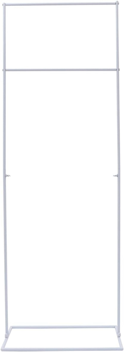 DYNAMI White Square Wedding Backdrop Stand, Steel Rectangular Balloon Arch Stand w/Base,for Wedding Birthday Party Ceremonies Graduation Valentine's Day Decor,20.9" W*61" H (H-Shape)