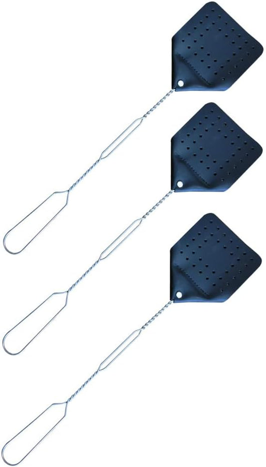 Leather Fly Swatter Set (3 Pack) – 17” Amish-Made Fly Swat w/Real Leather Paddle – Fly Swatters