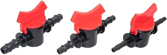 JoyTube 5/16" Drip Irrigation Switch Valve, Barbed Ball Valve for Garden Drip Irrigation (3 Pcs)