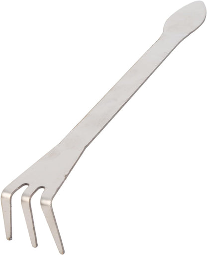3 Prong Root Rake, Stainless Steel Root Pick Rake, Small Loosen Soil Bonsai Tree Tools with Ergonomic Handle for Gardening Plants Loosen and Aerates Soil, 9.06 x 1.18in