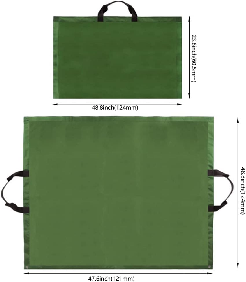 Leaf Bag for Collecting Leaves Reusable Garden Yard Waterproof 2 IN 1 Leaf Tarp Waste Bags Trash Canvas Heavy Duty Storage Lawn Container Collapsible with Handles for Collecting Leaves